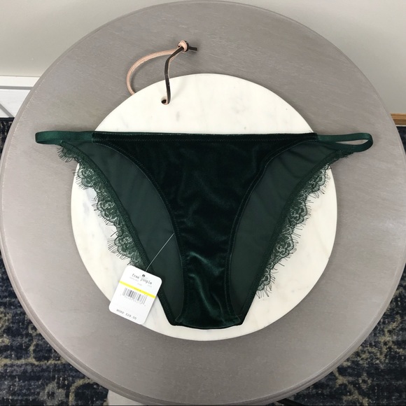Free People Other - Free People Emerald Green Velvet Claudia Panties